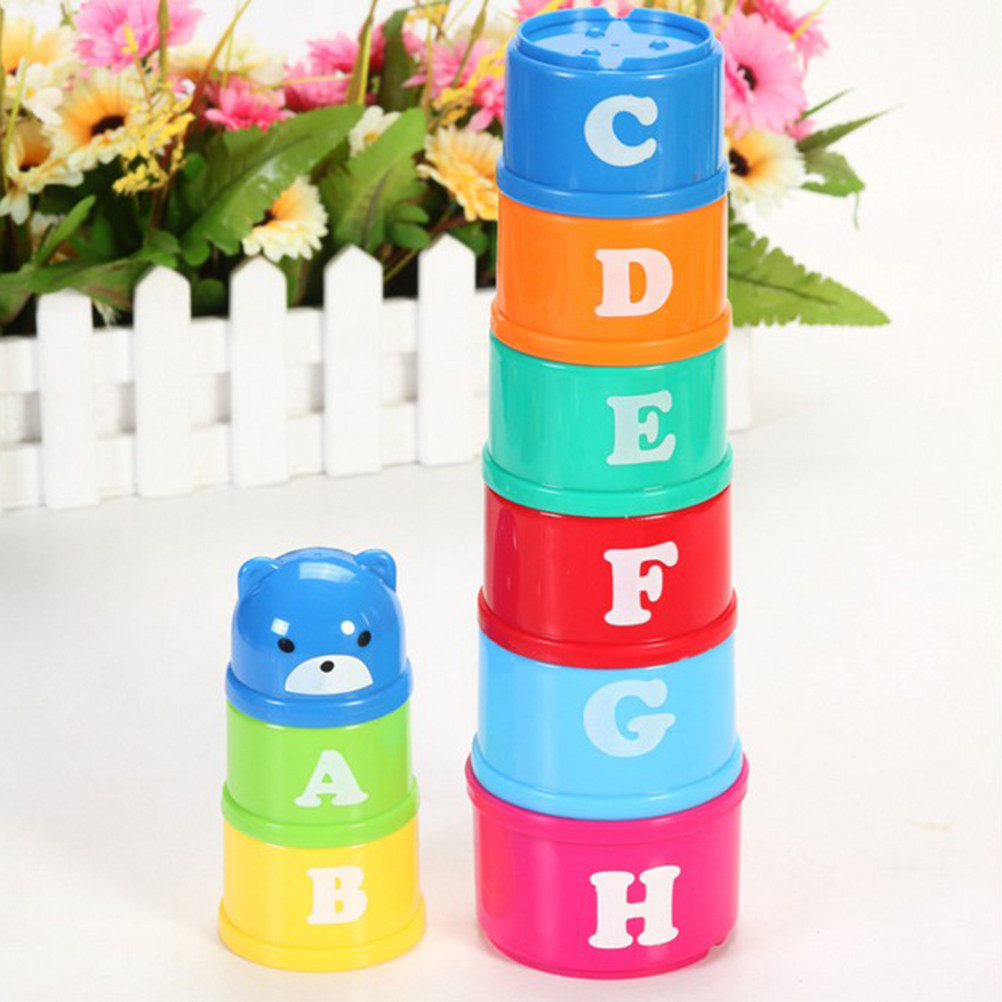 Kids Education Help - Set of Bright Colorful 8 Stacking