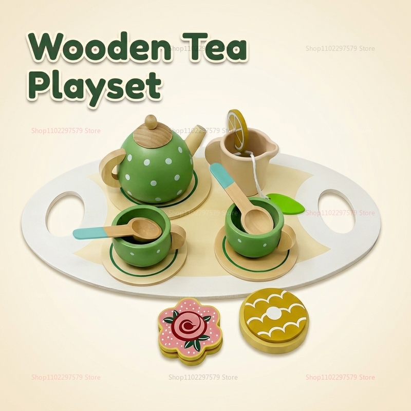 Kids Education Help - Kids Wooden Afternoon Tea Set Toys