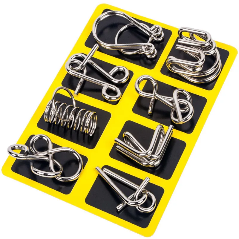 Game Educational For Kids Free - 8PCS/Set Metal Montessori Wire Puzzle IQ
