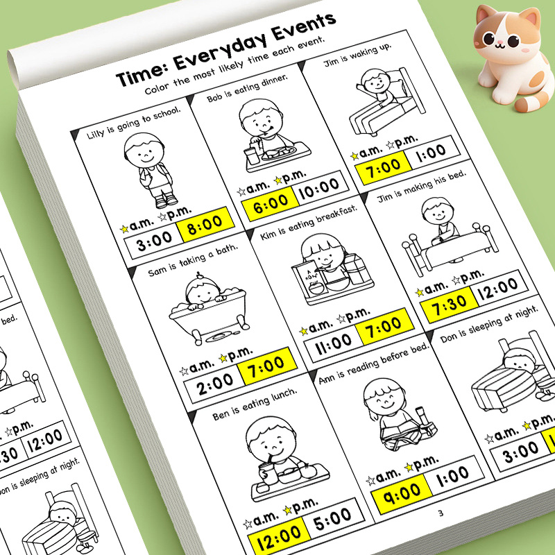 Kids Telling Time Educational  - огляд і ціна Kids Education Worksheet