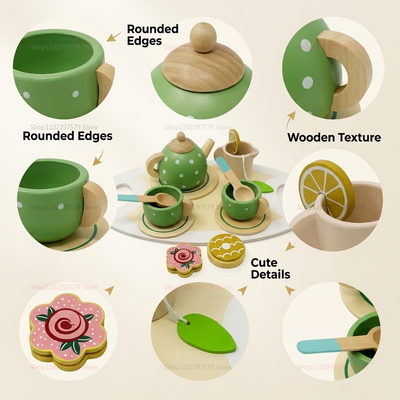 Kids Wooden Afternoon Tea Set  - огляд і ціна Kids Education Help