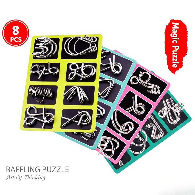 8 Pieces Metal Puzzle Set Clas - огляд і ціна Game Educational For Kids Free
