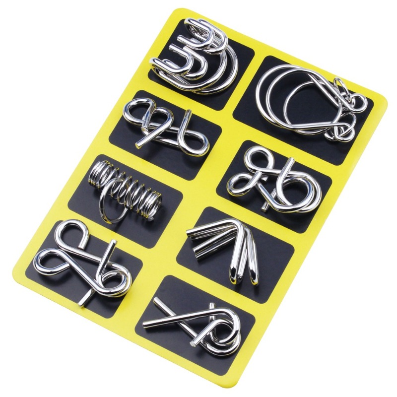 8 Pieces Metal Puzzle Set Clas - огляд і ціна Game Educational For Kids Free