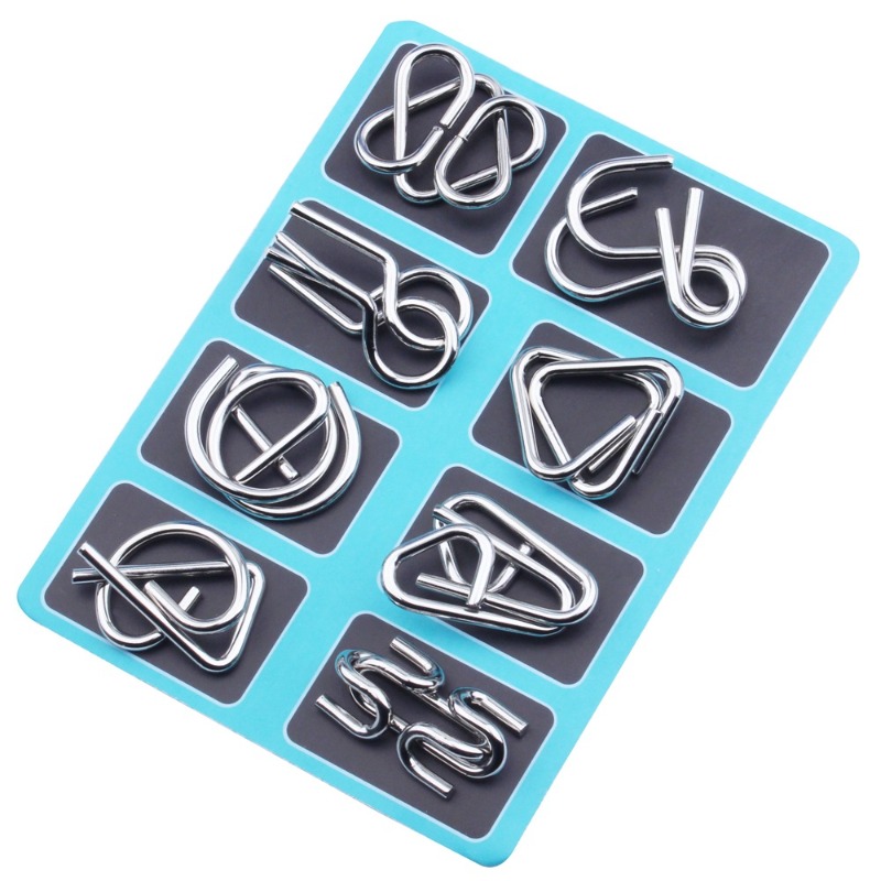 8 Pieces Metal Puzzle Set Clas - огляд і ціна Game Educational For Kids Free